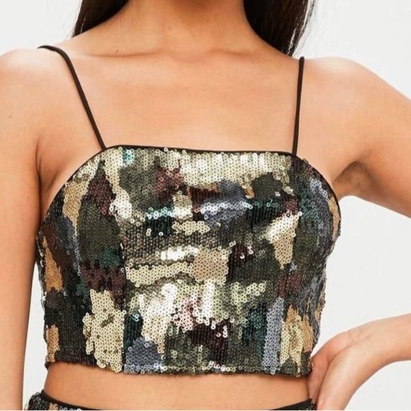 Missguided Tops - Women’s sequin crop top. Size 4.